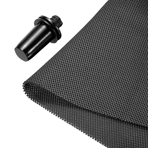 MECCANIXITY Speaker Grill Cloth 20 x 63 Inch Stereo Mesh Fabric Protective Dustproof Cloth with Speaker Grill Guides Peg for Home Speaker Repair Black