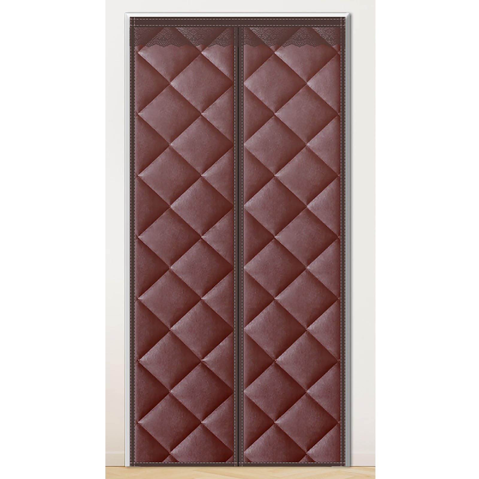 VFDVSWZSA door curtain, Warm Windproof Curtains, Thickened Soundproof Door, Suitable for Home and Commercial Use in Winter(Brown,140 * 220cm/55.1 * 86.6in)