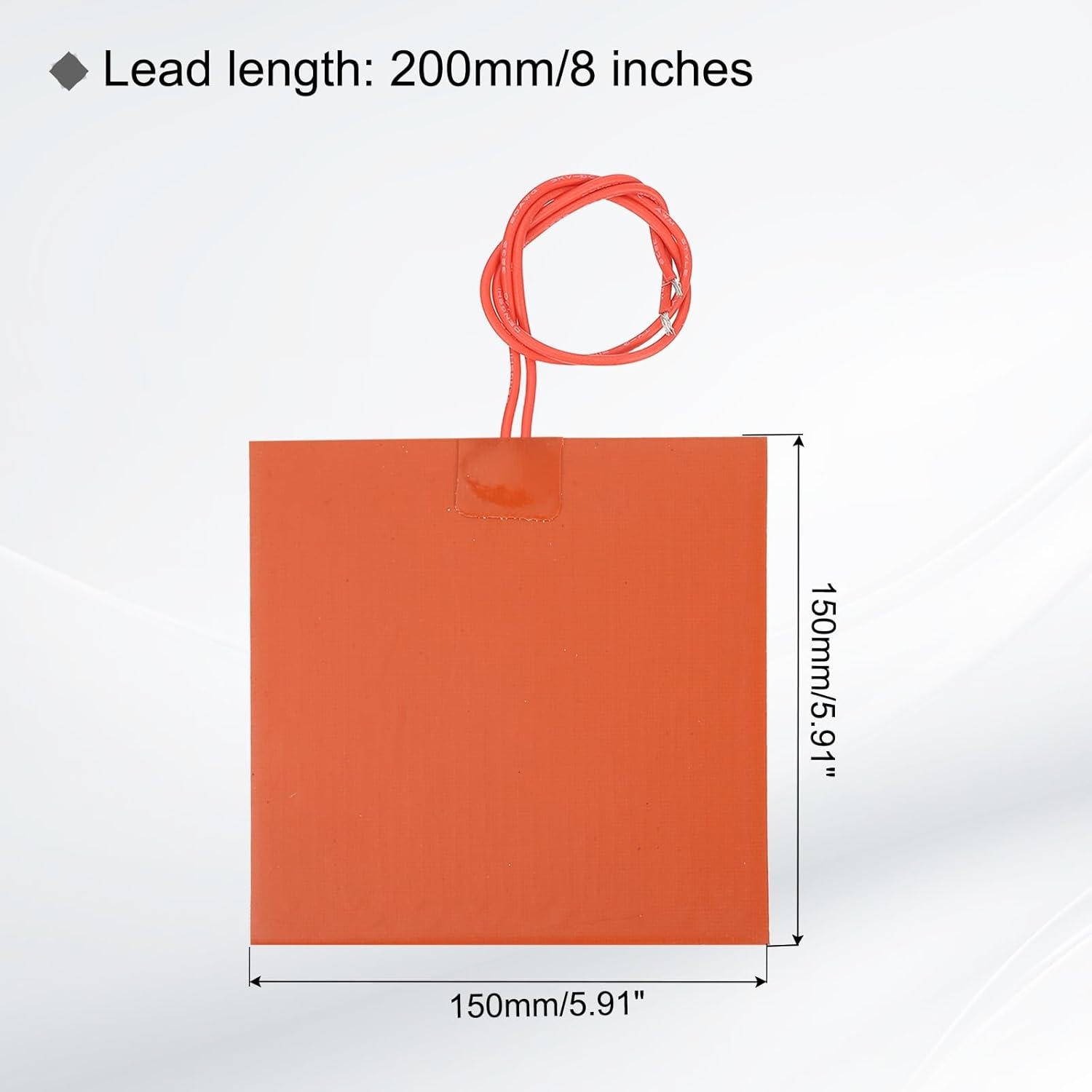 MECCANIXITY 1pcs Silicone Heating Pad, 12V 150W Heater Film Flexible Heating Plate 150mmx150mm Heater Mat for Constant Temperature