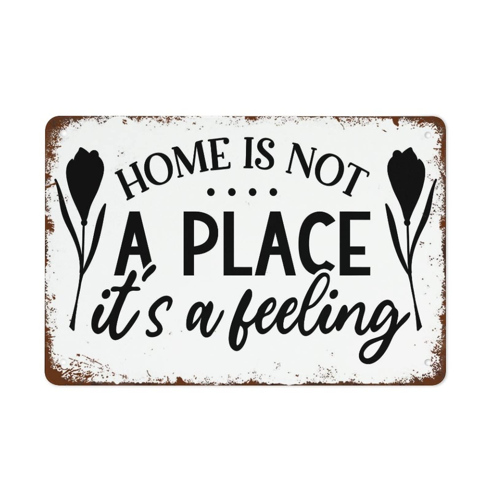 Vintage Metal Tin Sign Home Is Not A Place It'S Feeling House Quote Contemporary Decor Suitable For And Kitchen Bar Cafe 8x5.5 Inch - Home Decor