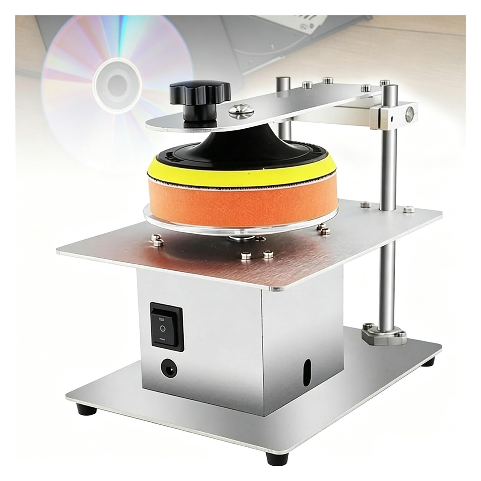 Macchina Elettrica Per La Riparazione Di Dischi,7 Velocità Regolabili | Lucidatrice Semiautomatica Per CD/DVD,Macchina Per La Pulizia Della Riparazione Del Disco 200W