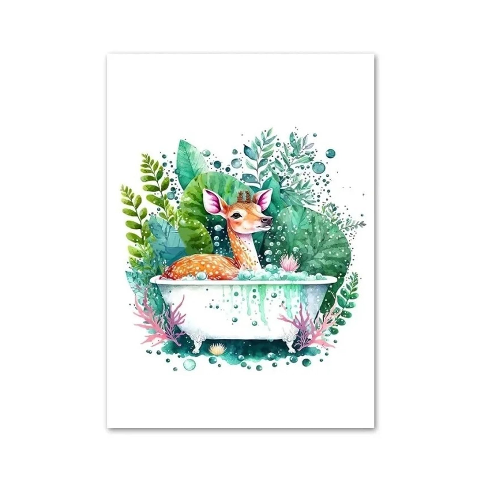 Affiches murales minimalistes de cerf et plante pour chambre