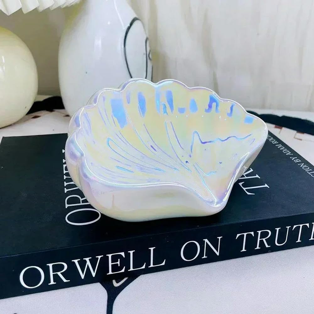Fenhaodian Creative Shell Ceramic Soap Dish Portable Soap Box Home Bathroom Accessories Desk Organizer Drain Rack Dishes Drainer
