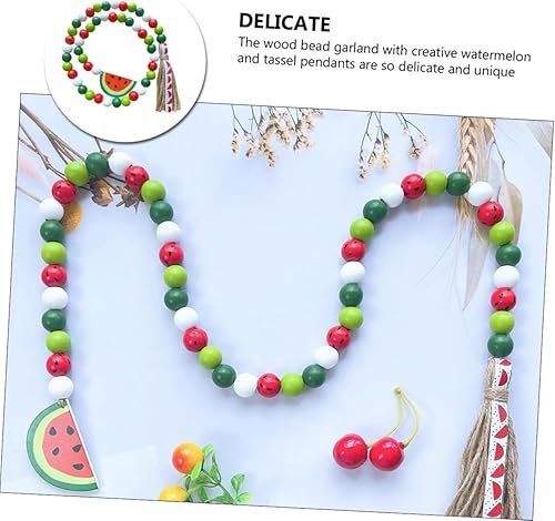 Miniatura 2 de Decoración de cuentas de sandía guirnalda borla colgante de verano colgante de madera con cuentas adorno colgante