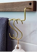 Vista 2 de YANGQIHOME 6 Pieces, Brass S Shaped Hooks, Gold Coat Clothes Towel Hangers, Kitchen Pots Pans Coffee Cups Rack Hooks