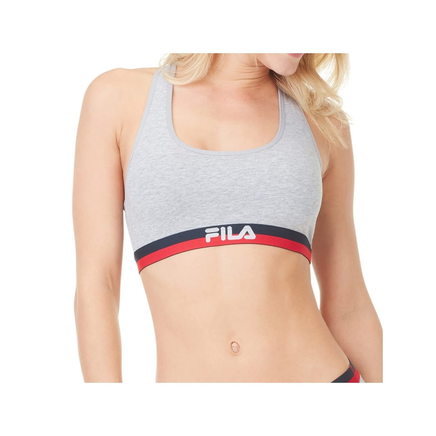 FILA Sujetador Deportivo Mujer algodón, Ropa Deportiva, Gym y Yoga (lote de 3)