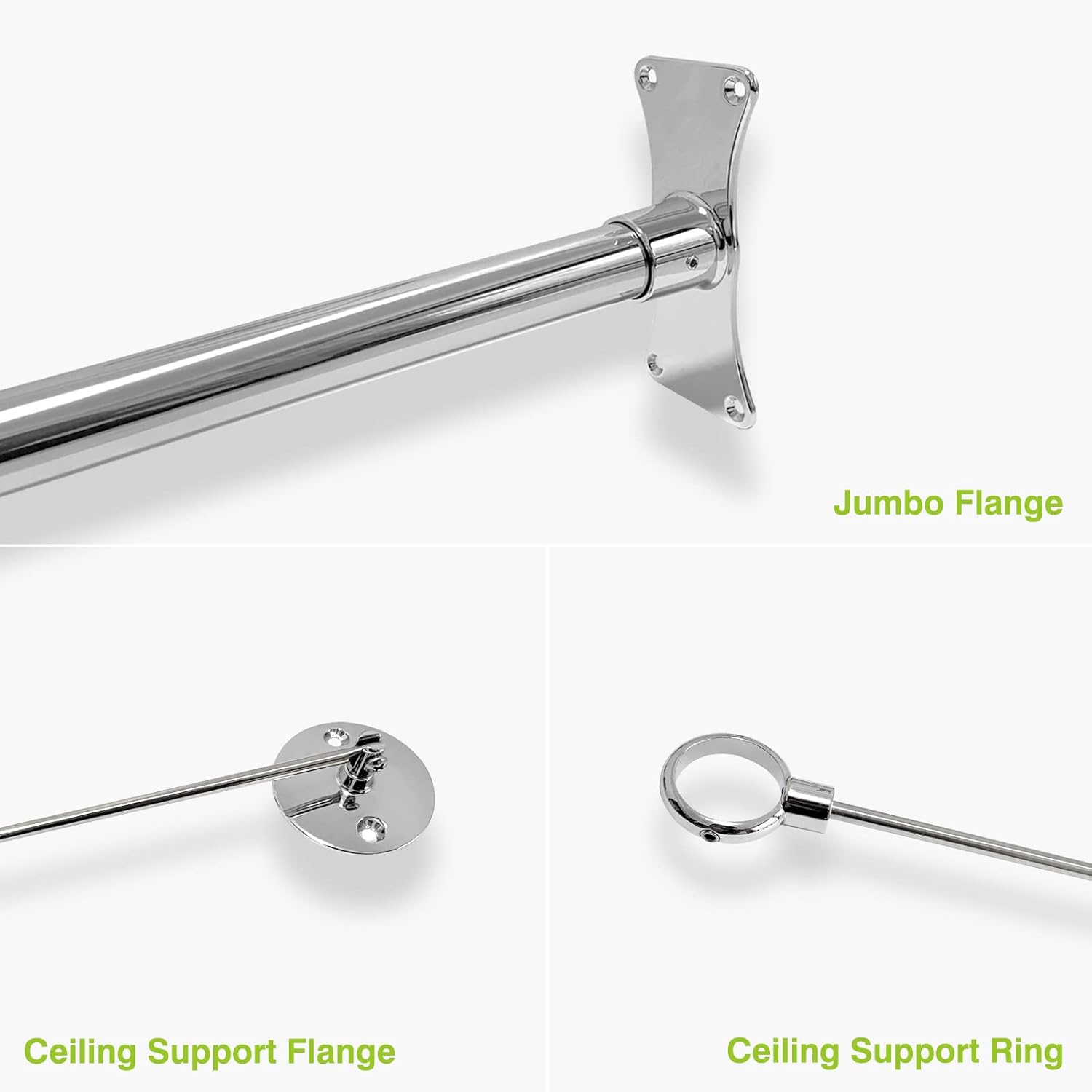 🔥 Hot Deals Naiture Half-Oval Stainless Steel Shower Curtain Rod with Swivel Ceiling Support in 36 L X 36 W, Chrome Finish Top Rated Naiture Half-Oval Stainless Steel Shower Curtain Rod with Swivel Ceiling Support in 36 L X 36 W, Chrome Finish