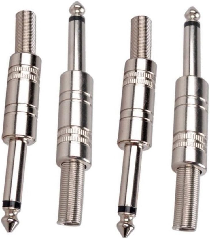 6.35mm 1/4" Audio Connector Plugs TS Mono Heavy Duty Style Jacks for Speaker Microphone Cable