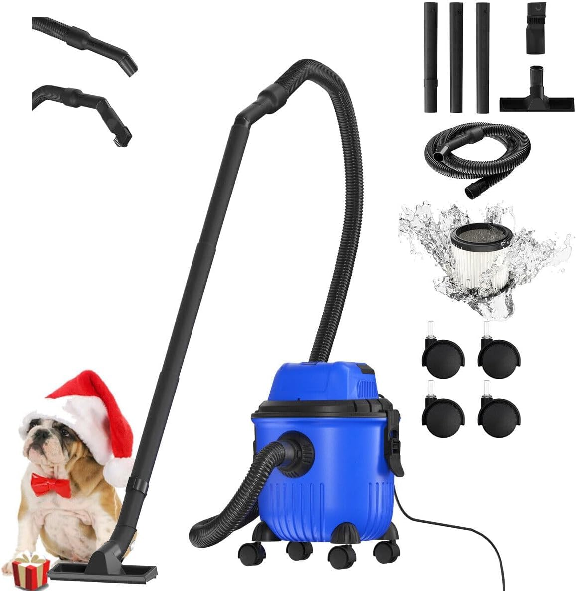 Aspiradora industrial Hoover - Aspiradora húmeda y seca, 4800 W, alta potencia de aspiración, sin bolsa de polvo, 16 kPa, 15 l de capacidad, 4 ruedas de extracción