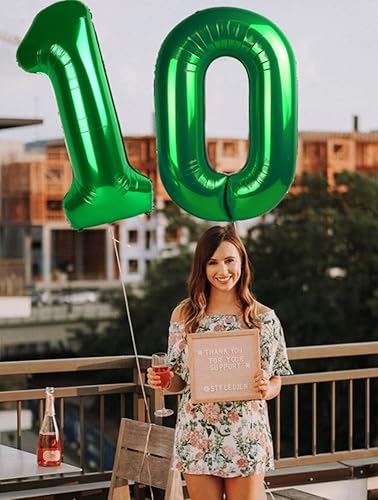 Vista 1028 de Globos de números 0 de 40 pulgadas, globos negros de números para números 10, 20, 30, 40, 50, 60, 70, 80, 90, 100, globos de números 10, 20, 30, 40
