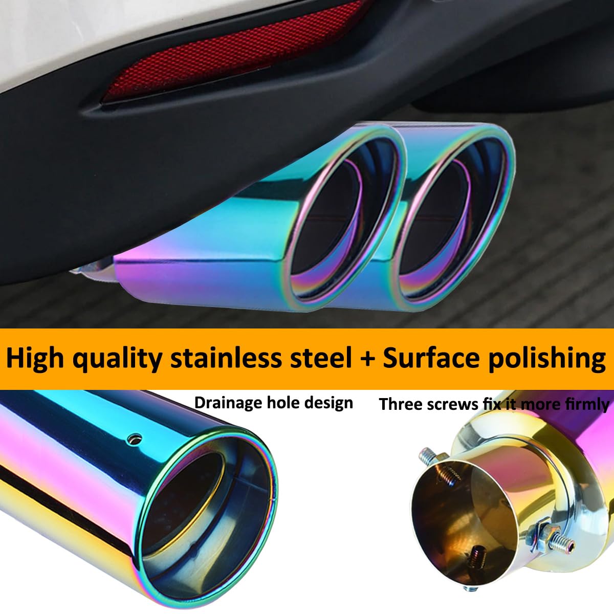 Embout D'échappement Simoni Racing Double Gauche - Inox Rond Oblique - Dimensions 70x220 Mm - Montage Sur Tuyau 58 Mm - 10
