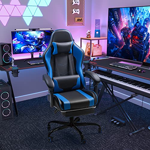 Homall Gaming Chair, Video Game Chair With Footrest And Massage Lumbar Support, Ergonomic Computer Chair Height Adjustable With Swivel Seat And Headrest (Blue) #TOP6