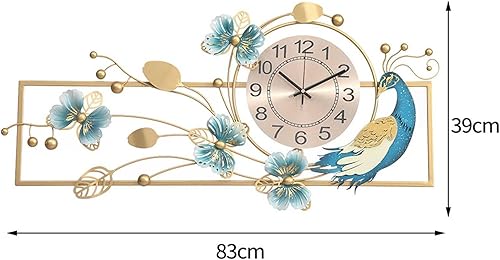 Miniatura 4 de Wall Clock Peacock Creative Chinese Luxury Modern Art Quartz Watch Home Decor for Living Room Bedroom Kitchen Restaurant