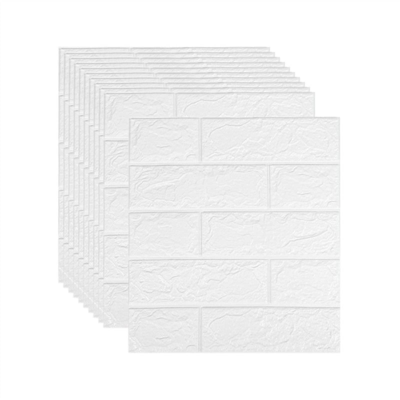 wall Panels， 3D Brick Wallpaper Faux Stone Wall Panel Self-Adhesive for Interior Decor - 20pack(Wit,3mm [35x38cm])