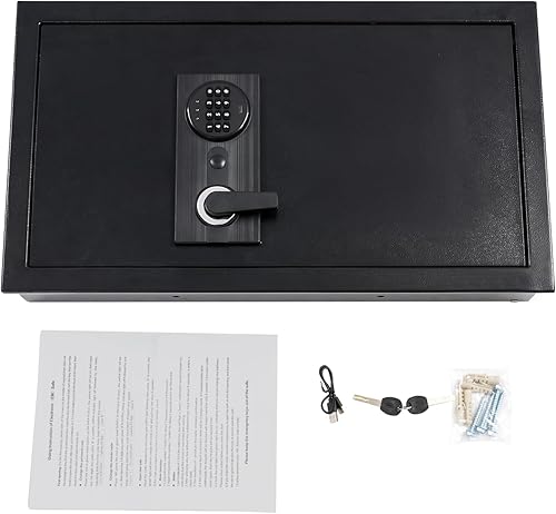Miniatura 7 de Caja fuerte montada en la pared de 25.5 pulgadas de alto x 3.9 pulgadas de ancho x 14.5 pulgadas de largo, caja fuerte electrónica para seguridad en