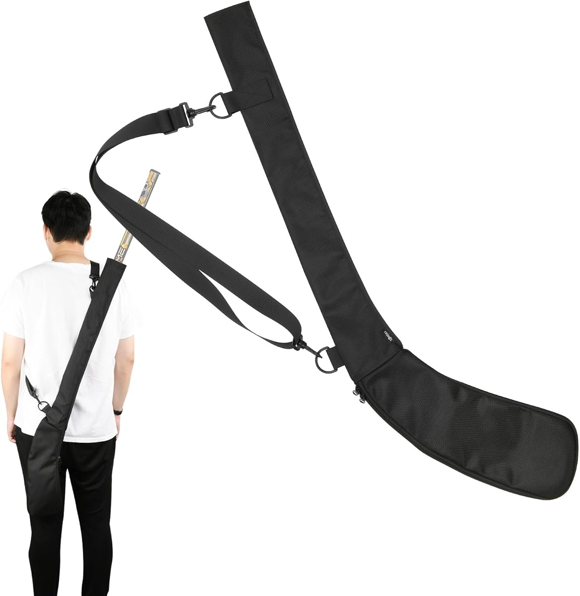 Bolsa para palos de hockey sobre hielo, bolsa de transporte para palos de hockey, mochila de viaje con correa ajustable para el hombro para hombres, equipos de accesorios para torneos y entrenamiento para adultos, sugerida para Stick Lie 4 a 7