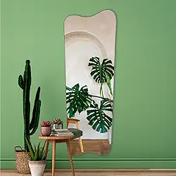 Espelho Cancun Orgânico de Parede 170X70 Design Contemporâneo Estilo Pinterest (Preto)