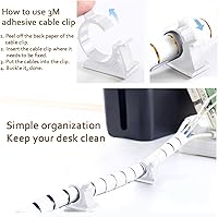 Vista 6 de Fundas blancas para organización de cables, 2 protectores de cables para cable USB, cable de alimentación de audio y video, protege a gatos, perros