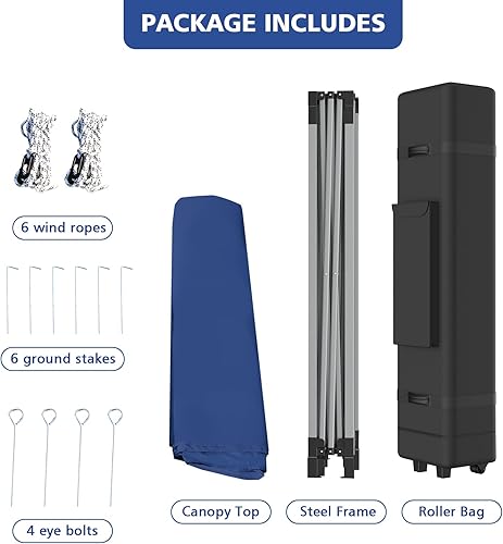 Miniatura 9 de Tangkula Tienda de campaña desplegable de 10 x 20 pies, tienda instantánea comercial al aire libre fácil de instalar con bolsa enrollable, 3 alturas