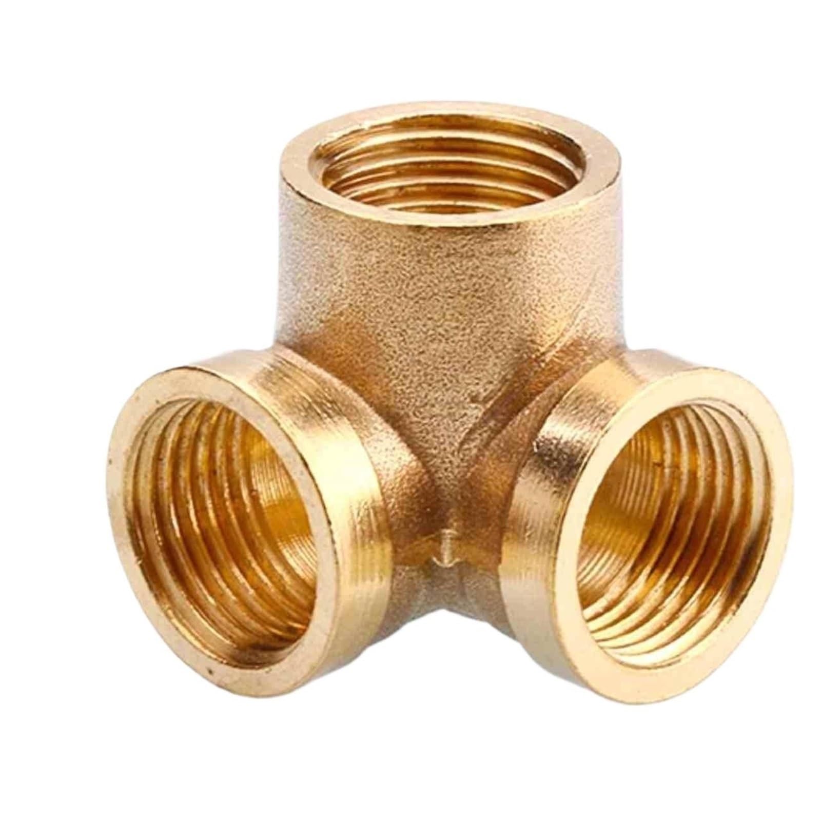 MQXFCZUX Wall Corner 3 Ways Brass Pipe Fitting Connector 1/2" BSP Equal Female Thread for Water Pipe MQXFCZUX