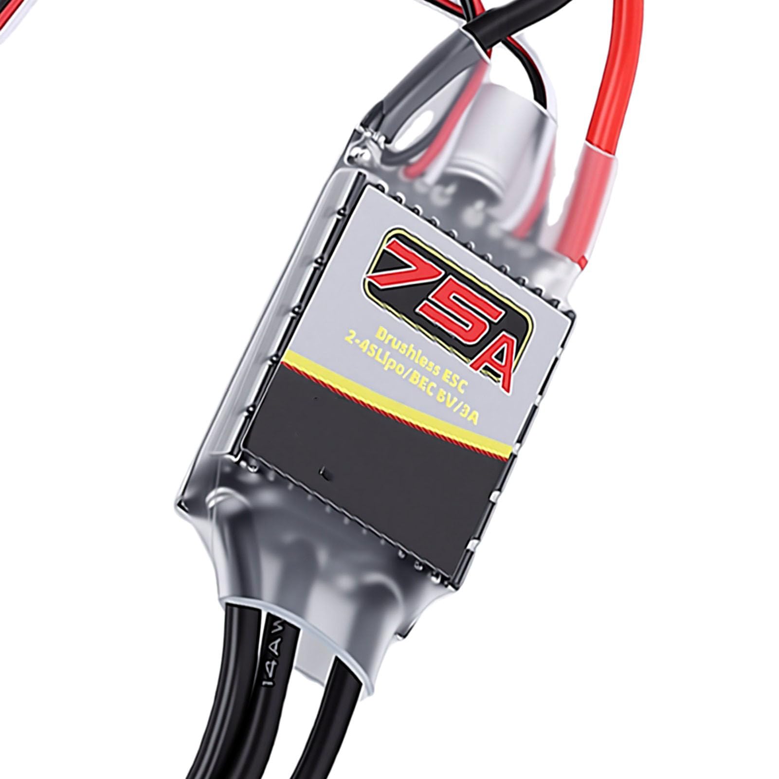 Keenso Bezszczotkowy Silnik i Zestaw ESC, Bezszczotkowy Silnik 6300KV RC z 75A ESC, Aluminiowy Radiator CNC 6061, Wodoodporny System dla 1 10 Kierowców Samochodów RC i łodzi