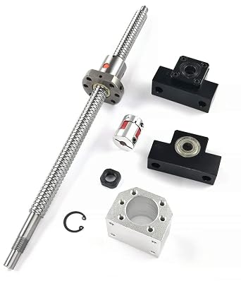 TEN-HIGH Ball Screw CNC Parts SFU1204 NST, 1pcs Ball Screw + 1pcs Nut + 1pcs EK/EF10 End Support Units + 1pcs Coupler + 1pcs Nut Housing + End Machining, Diameter 12mm Lead 4mm Length 250mm