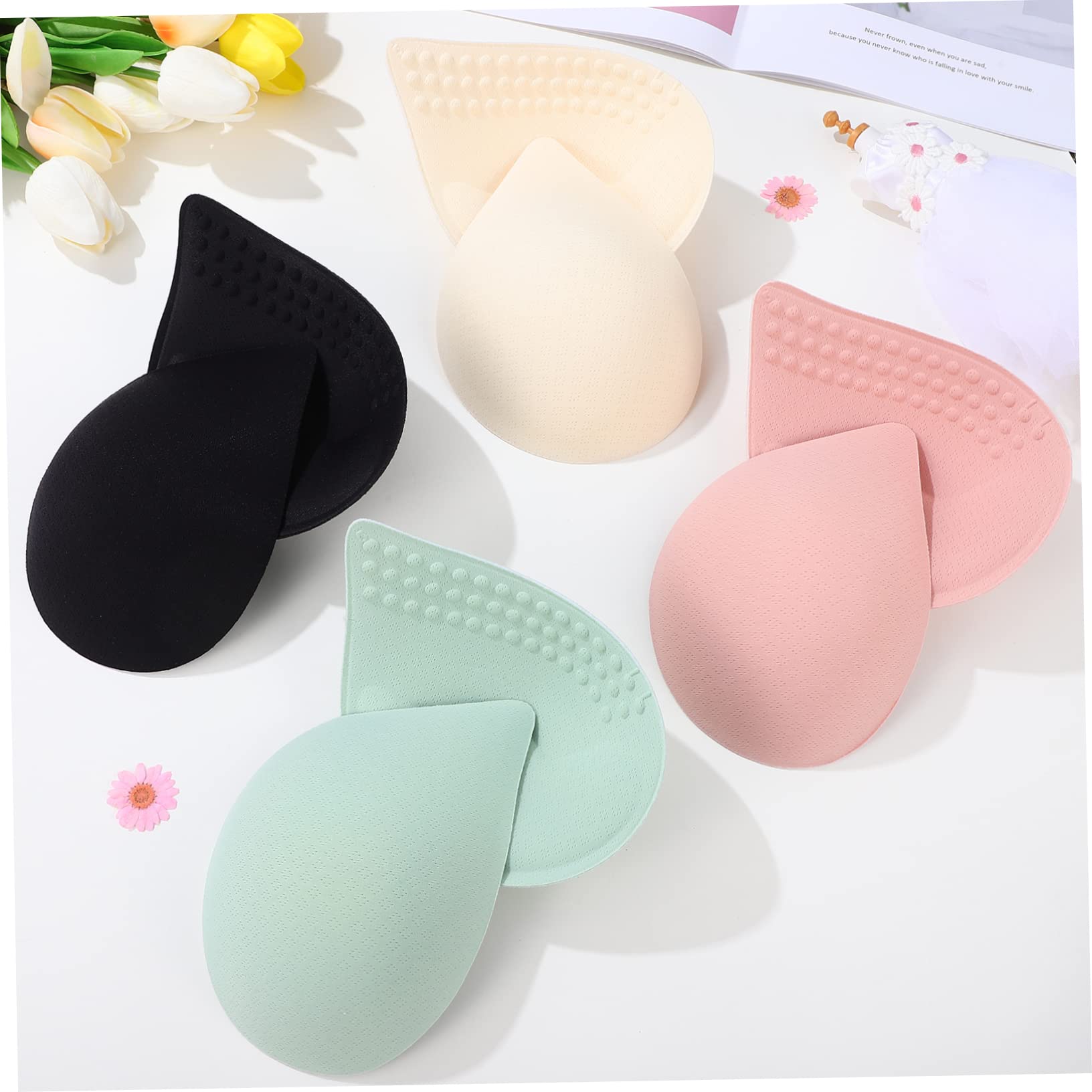 12 Pares de Almohadillas de Sujetador Hechas de Fibra Elástica y Poliéster para Mujer Cómodas y Ligeras para Tops de Bikini y Sujetadores Deportivos