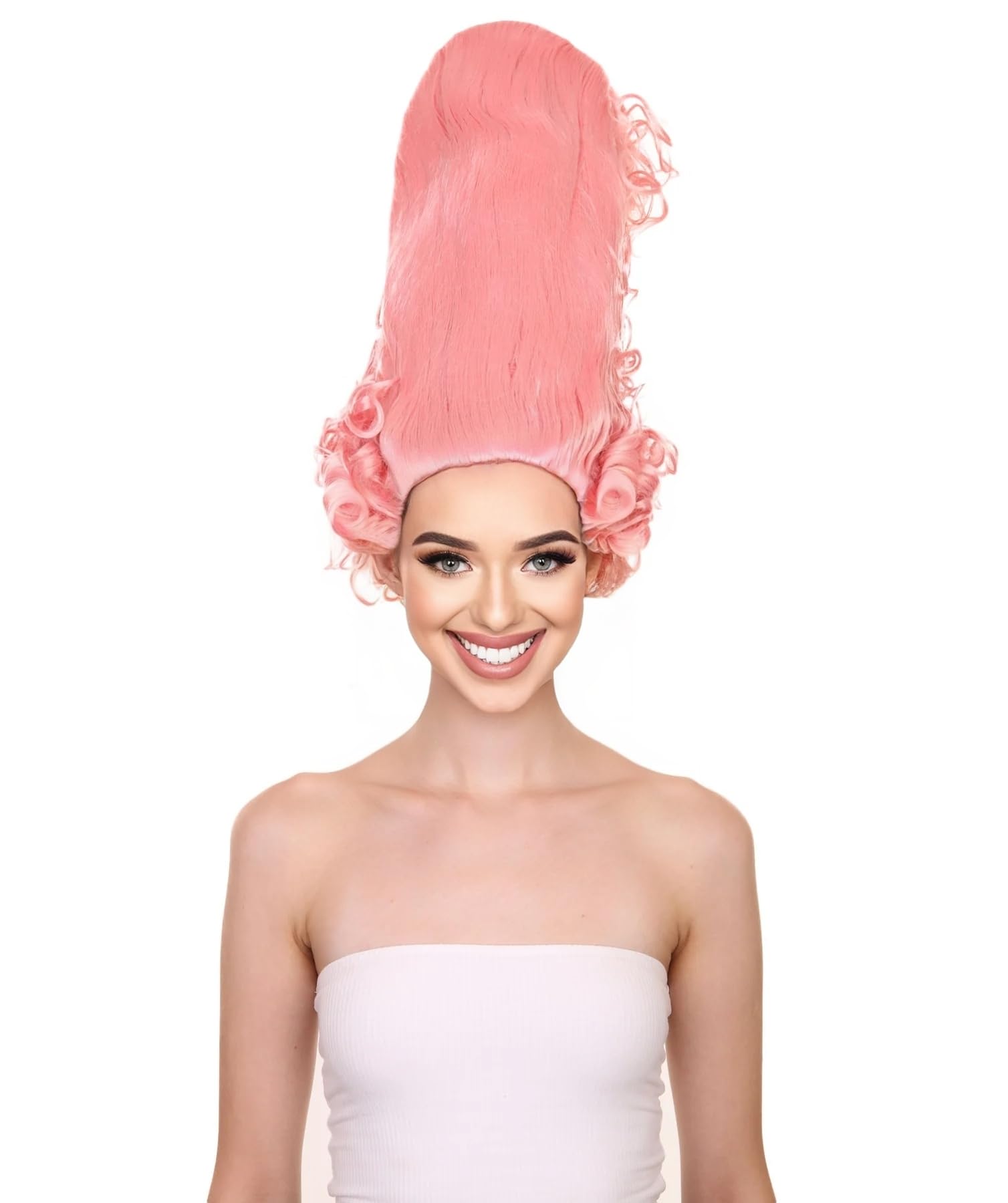 HPO Adult Colonial Pink Beehive Hairstyle Wig, Flame-Retardant Fiber