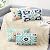 Outdoor Waterproof Throw Pillow Covers Set of 4 Floral Printed and Boho Farmhouse Outdoor Pillow Covers for Patio Funiture Garden 12x20 Inch Blue