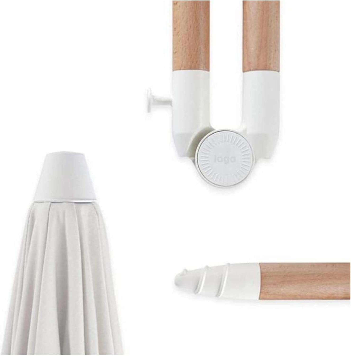 Beach Umbrella with Fringe and Carry Bag Outdoor Patio Umbrella Table Market Umbrella Sun Protection for Commercial and Residential Use