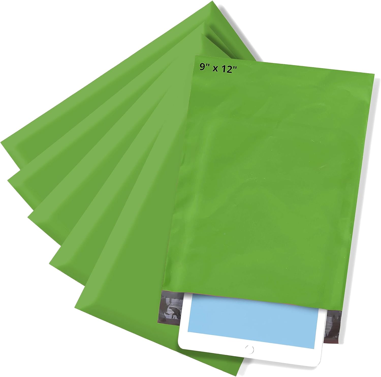 Medium Poly Mailers 9x12, Solid Green Shipping Bags - Tear And Puncture Free, Water Resistant - Packaging Bags For Small Business - 1000 Count