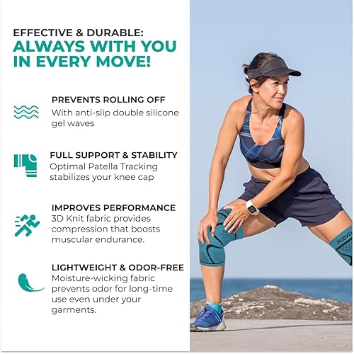 Miniatura 6 de Modvel Rodilleras para dolor de rodilla para mujeres y hombres, paquete de 2 rodilleras para dolor de rodilla, rodillera de compresión, soporte de