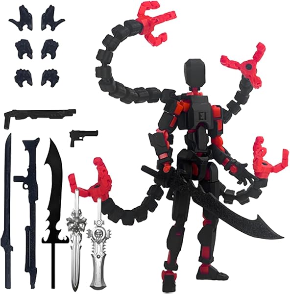 Générique Figurine Articulée Imprimé en 3, Modèle Articulé T13 avec 3 Mains Et 7 Accessoires, Figurine Multi-articulées Imprimé, Décorants De Bureau pour Les Amateurs De Jeu Toys - 1