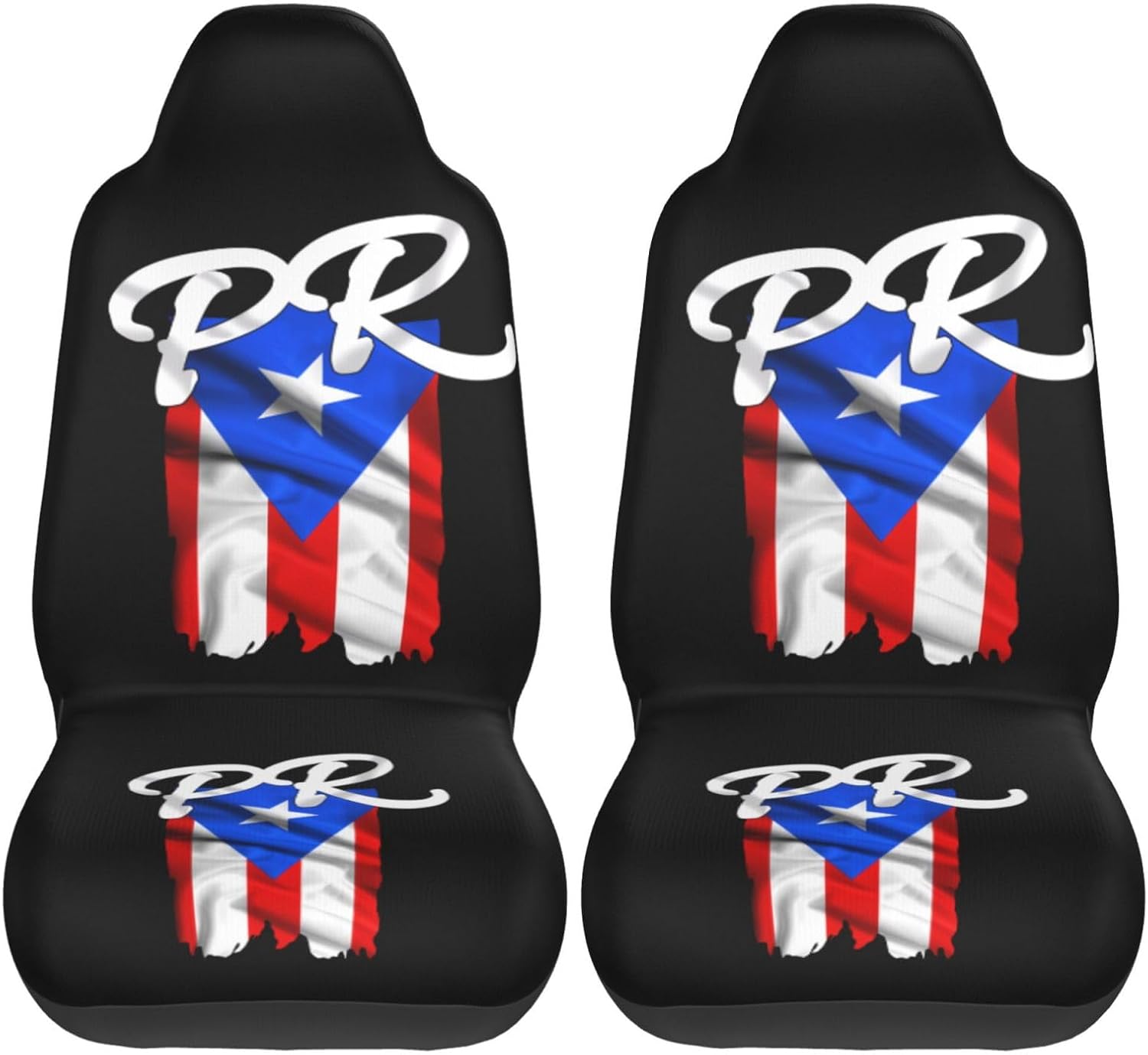 Puerto Rico Flag Pr Puerto Rican Boricua Pride 2 Car Seat Covers Front Seats-Universal Automotive Seat Covers Full Set of 2 Pcs,Fits Most Cars SUV and Truck