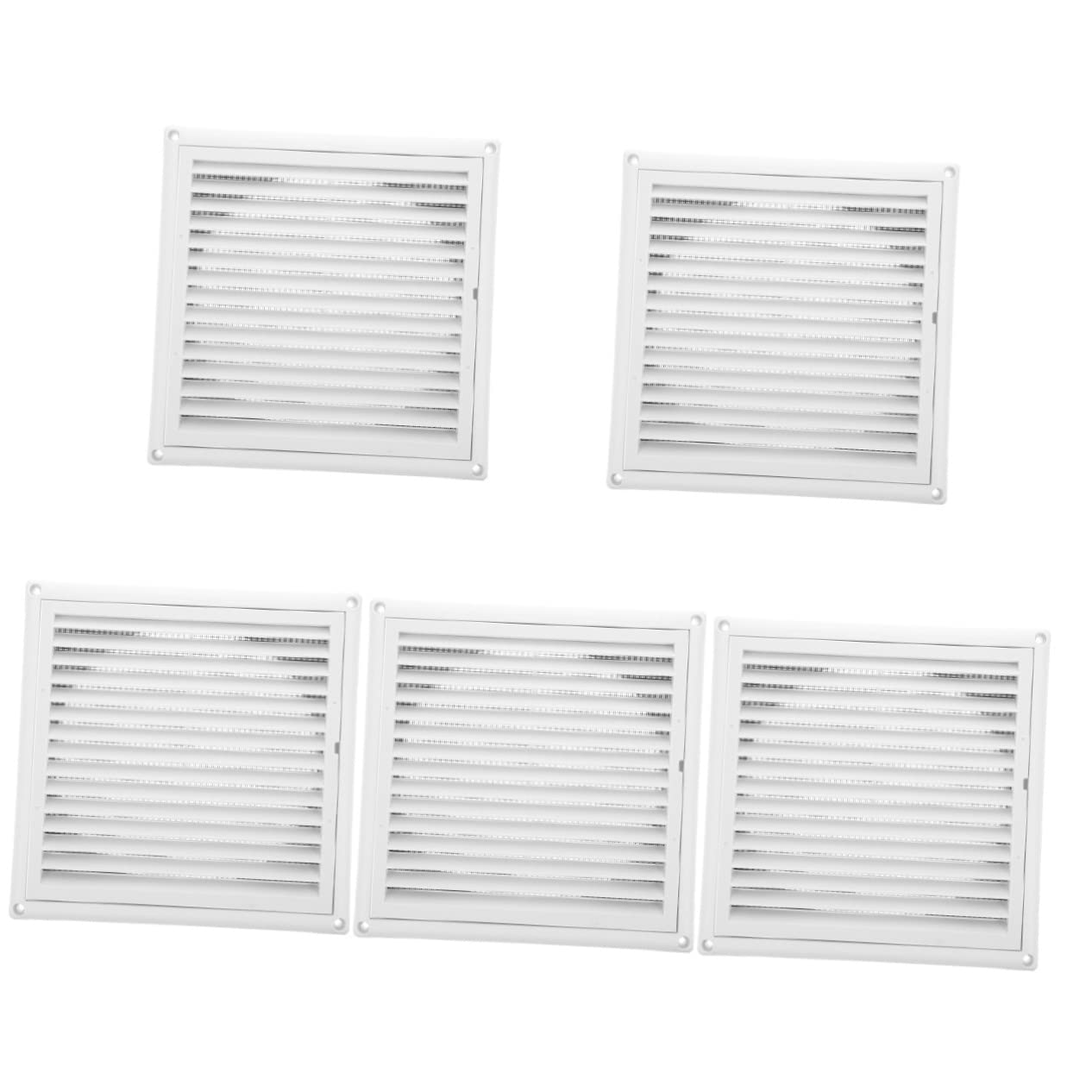 Housoutil 5 Stück Plastik Lüftungsgitter mit Insektenschutz Abluft Ventilationsgitter für Bad Schrank Wand Decke Boden Einfache Installation Langlebig