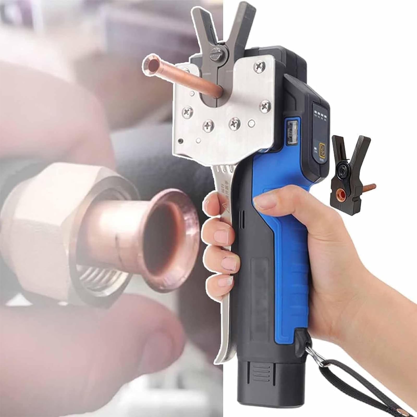 Kit de hilo dental eléctrico con 8 boquillas, punta en ángulo de 45°, luz LED para una eliminación eficaz de la placa y la salud de las encías