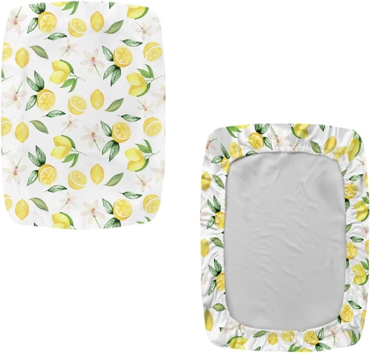 GLENLCWE Lemon Stool Covers,Stretch Bar Stool Cover,Rectangle Saddle Bar Stool Slipcover Counter Stool Pub Chair Slipcover Washable Vanity Stool Protector Set of 4