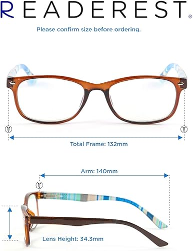 Miniatura 8 de Readerest Gafas de lectura con bloqueo de luz azul (tropicales, 0.00), gafas de computadora, a la moda para hombres y mujeres, antirreflejos,