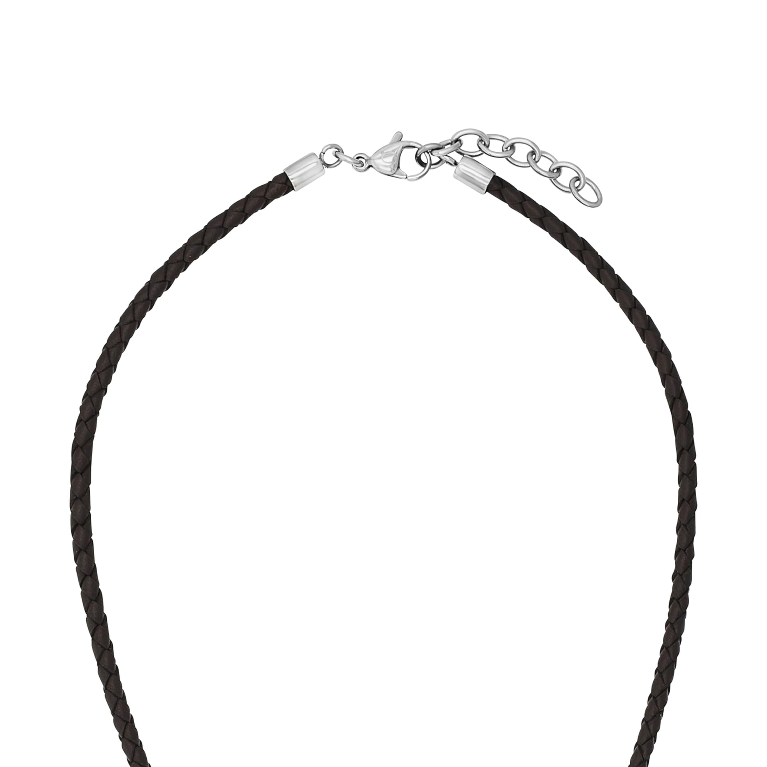 s.Oliver Kette mit Anhänger Edelstahl/Leder Jungen Kinder Halsschmuck, Motiv, Kommt in Schmuck Geschenk Box