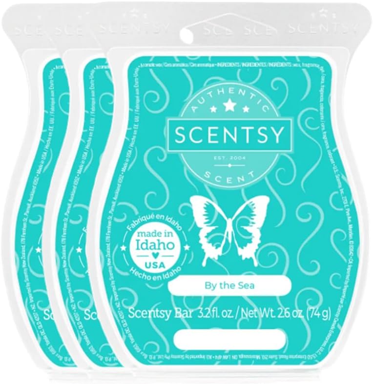 by The Sea, Wickless Candle Tart Warmer Wax 3.2 Oz Bar, 3-Pack (3)
