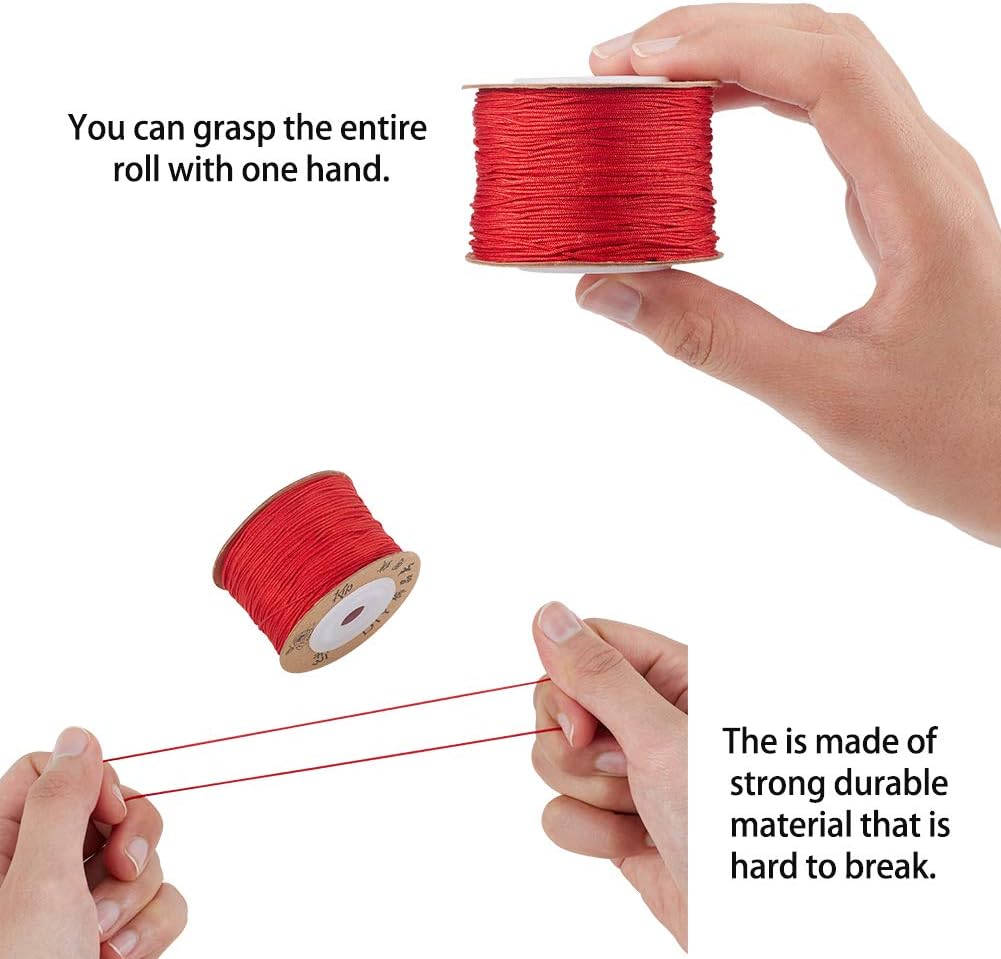 UNICRAFTALE About 100m/roll 0.8mm Nylon Thread Cord Chinese Knotting Cord Red Thread Beading Thread Bead Cord for DIY Jewelry Bracelets Craft Making - Image 4