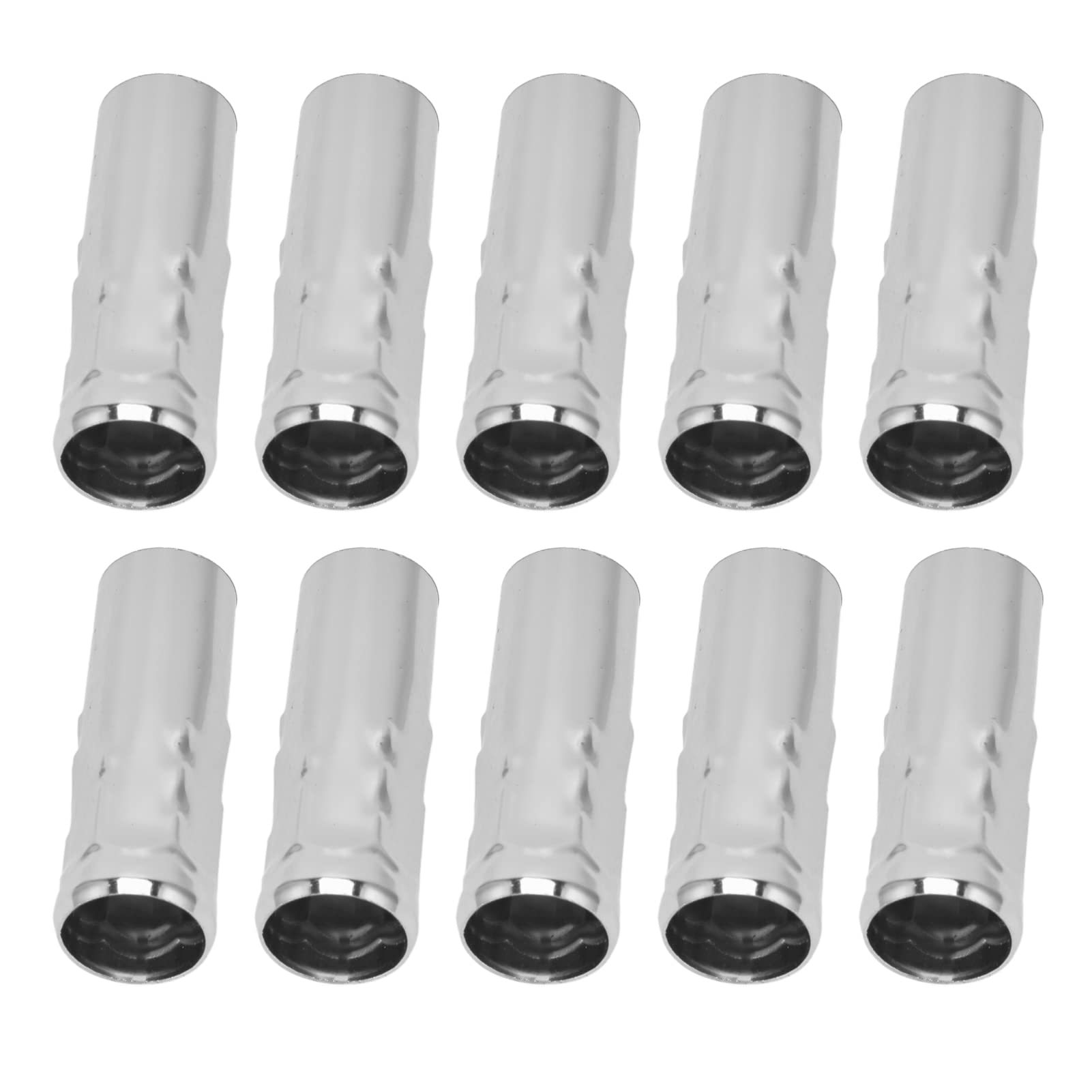 GOTOTOP Candle Sleeve Chandelier, 10 Pieces Iron Socket Sleeve E14 Lamp Holder Candle Covers for LED Wall Light Hanging Lamp Decoration, 80 Mm X 25 Mm (Chrome)