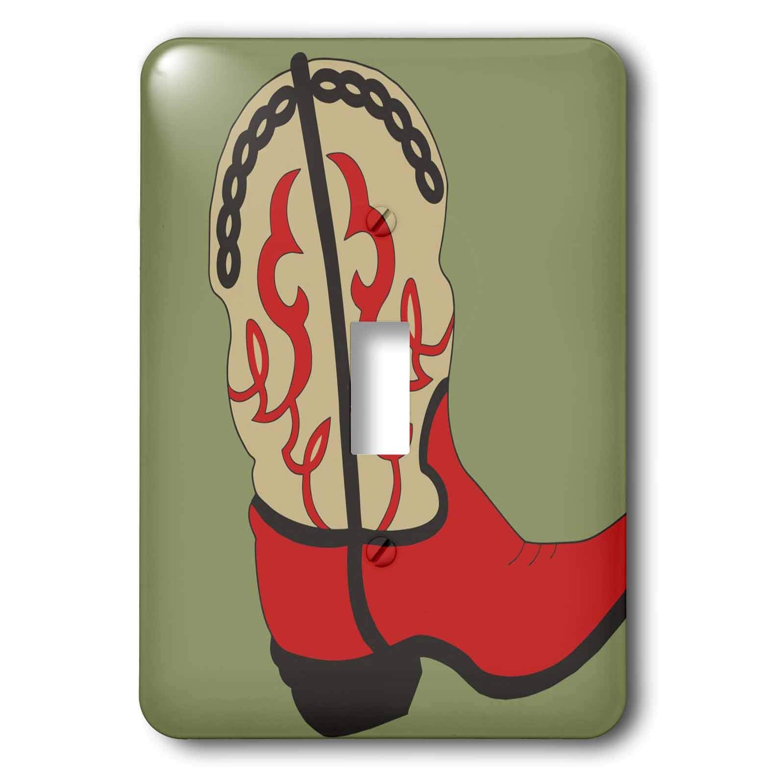 Interrupteur cowboy boot rouge 3dRose pour déco de chambre western