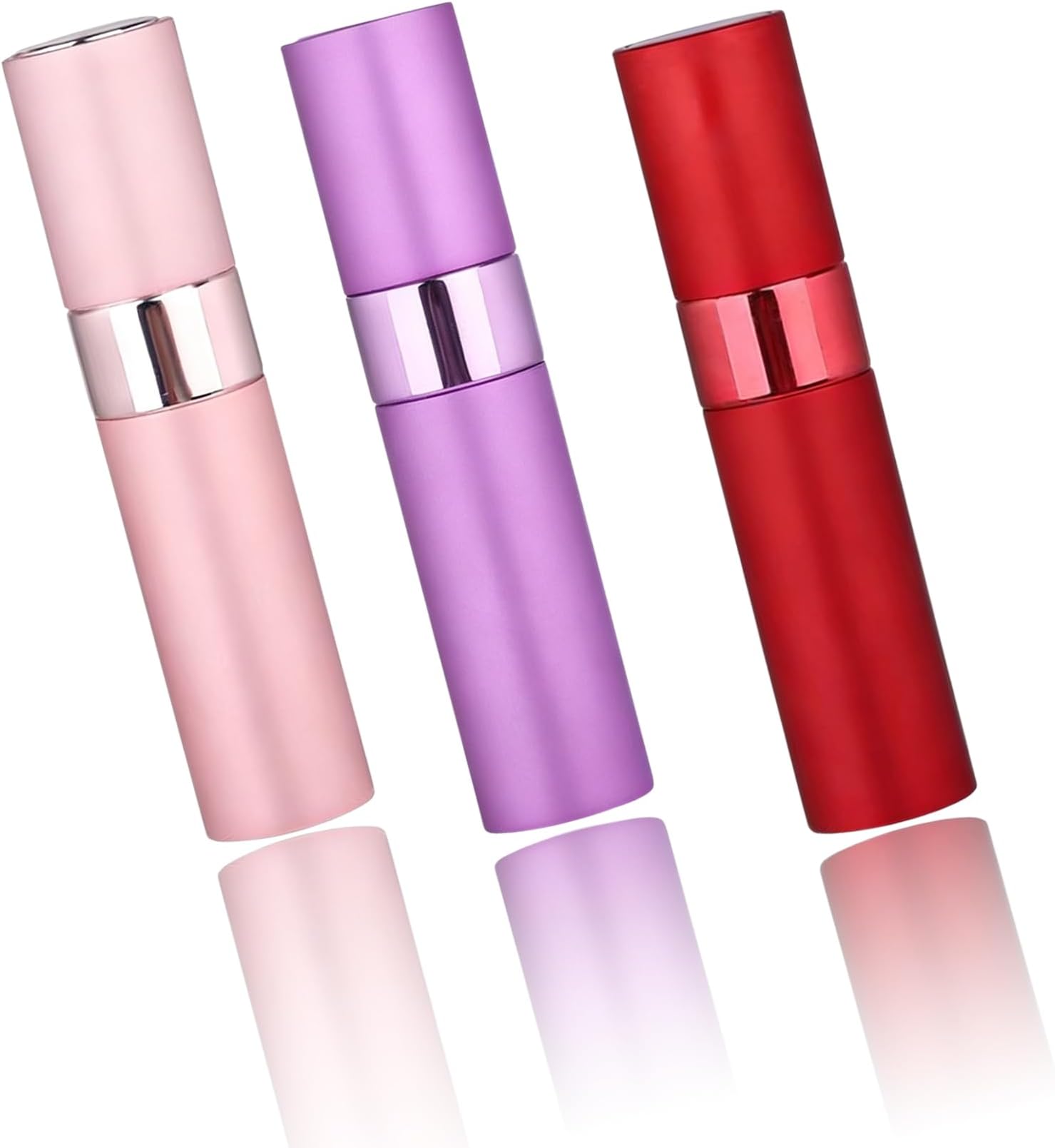 – Niman® 8 ML Refillable Perfume Atomizer Set – Travel-Sized Empty Spray Bottles for Essential Oils & Fragrance (Red, Pink, Purple, 3-Pcs)