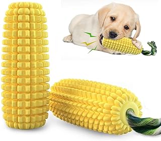 SLAUNT Dog Chew Toys for Aggressive Chewers Dog Toothbrush Squeaky Interactive Dog Toys Corn Stick Toy for Small Medium Dog Cleaning Teeth