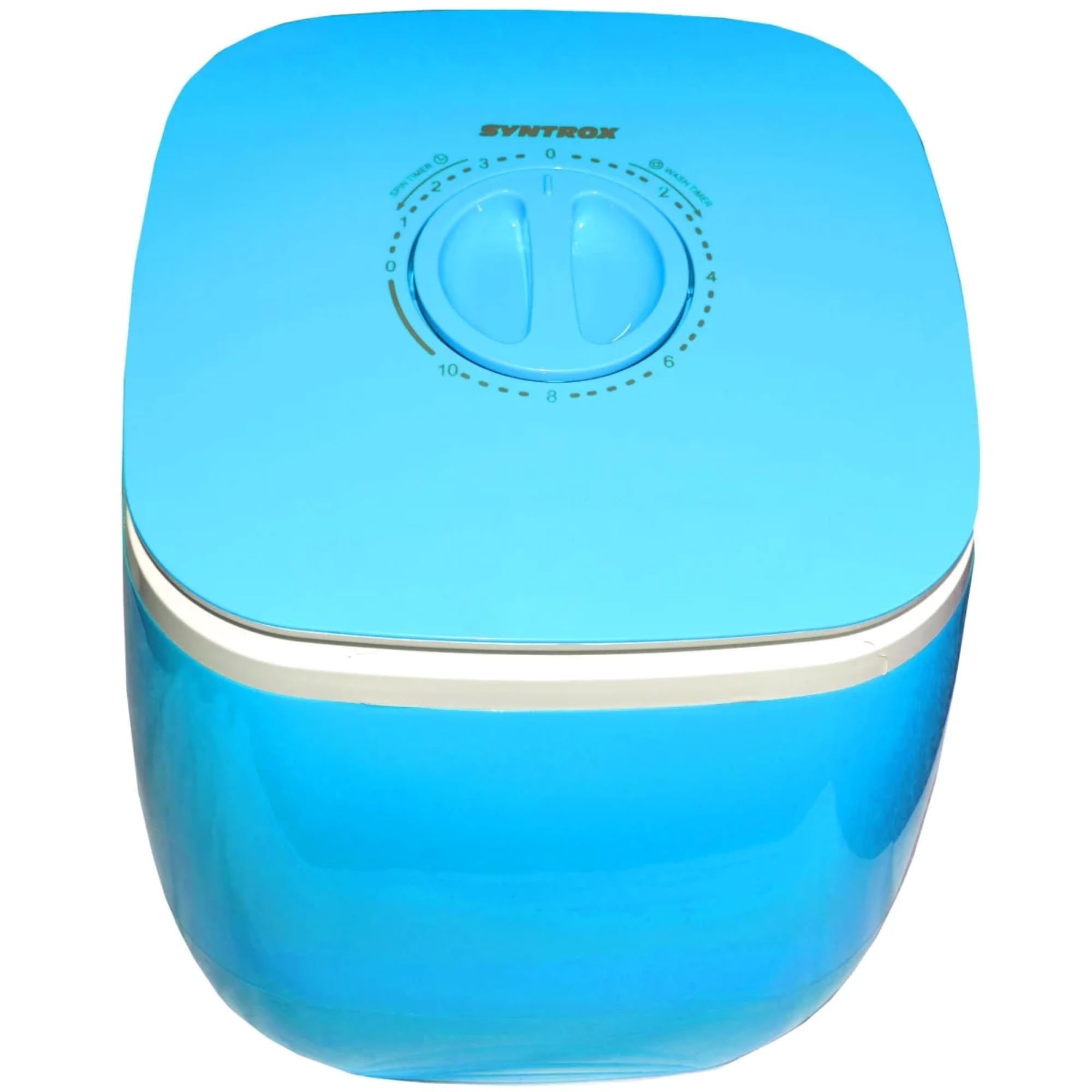 Syntrox Germany Miniwaschmaschine, geräuscharmer Betrieb, Gewicht: ca. 5,5 kg, Schleudern bei 280 U/Min, Campingwaschmaschine, Energiesparend, Platzsparend (Blau)