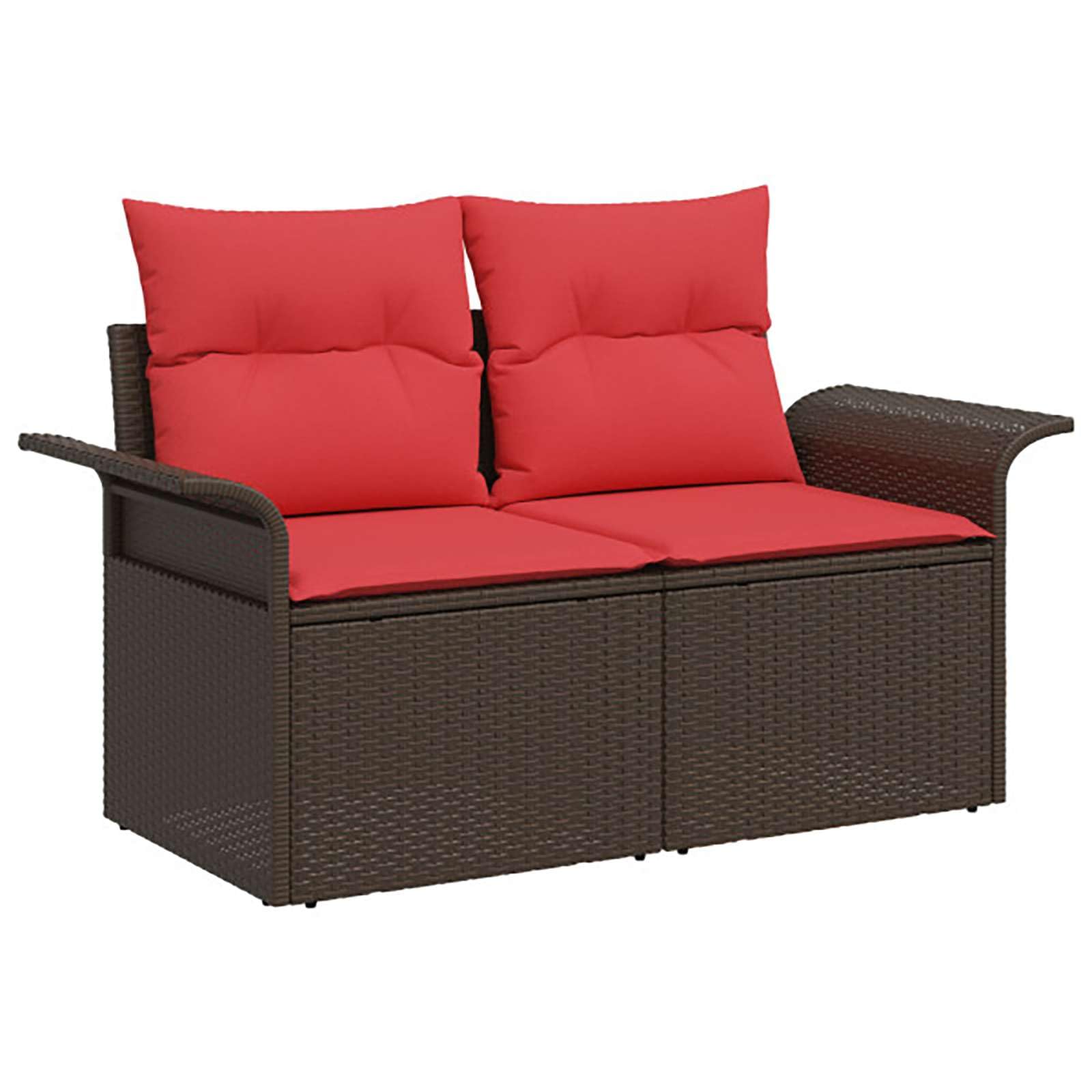 Fengshui Sofa outdoorowa, zestaw 6 sztuk, brązowo-czerwony, ze stali polirattanowej