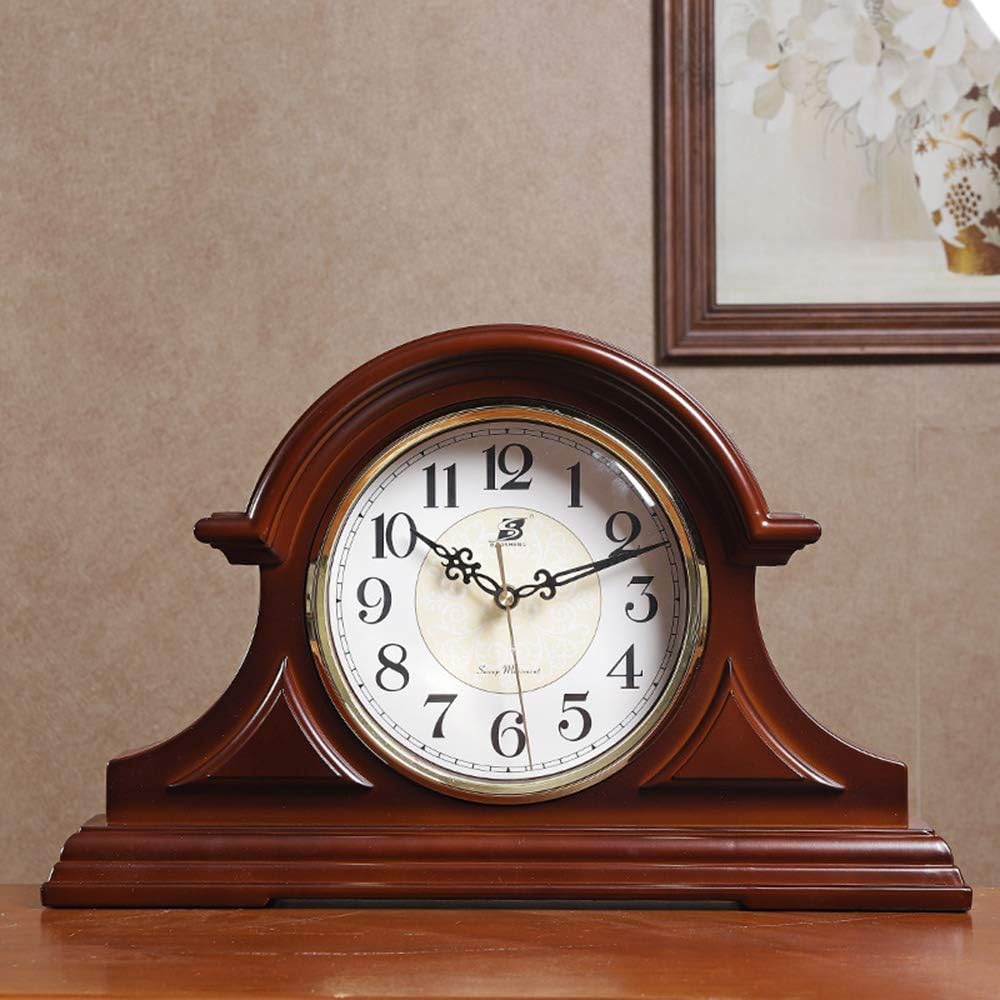 Table Clock Mantle Desk Clock,Mute,Desk Decoration Clock Living Room Mantel Clock Office Plastic (Color : A)