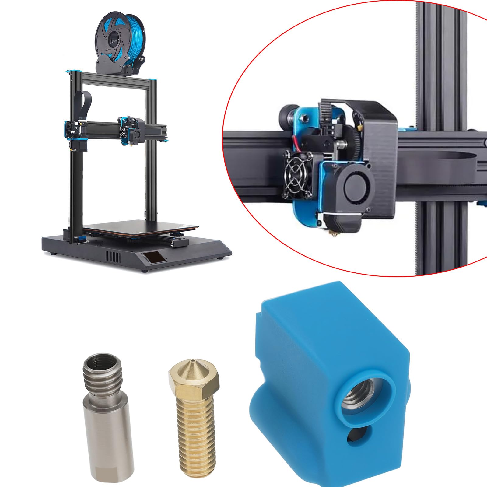 OTOTEC 1 zestaw wytłaczarki do drukarki 3D, dysza, blok cieplny, 24 V, 64 W, zestaw zamienny termistora, kompatybilny z Artilry Sidewinder X1 X2, kompatybilny z drukarką 3D Genius, Hotend