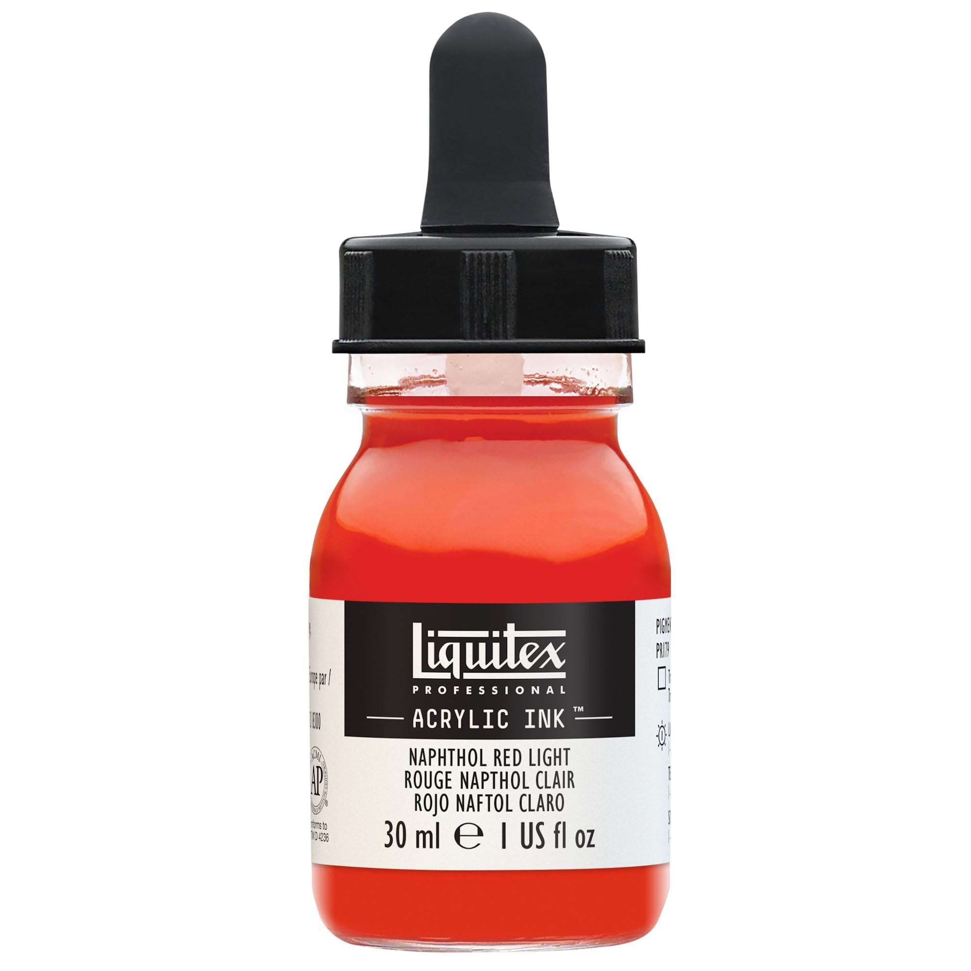 LIQUITEX 4260294 Liquid Professional Acrylic Paints - Ink, 30 ml, Highly Pigmented Airbrush Paint, Naphthol Red Light